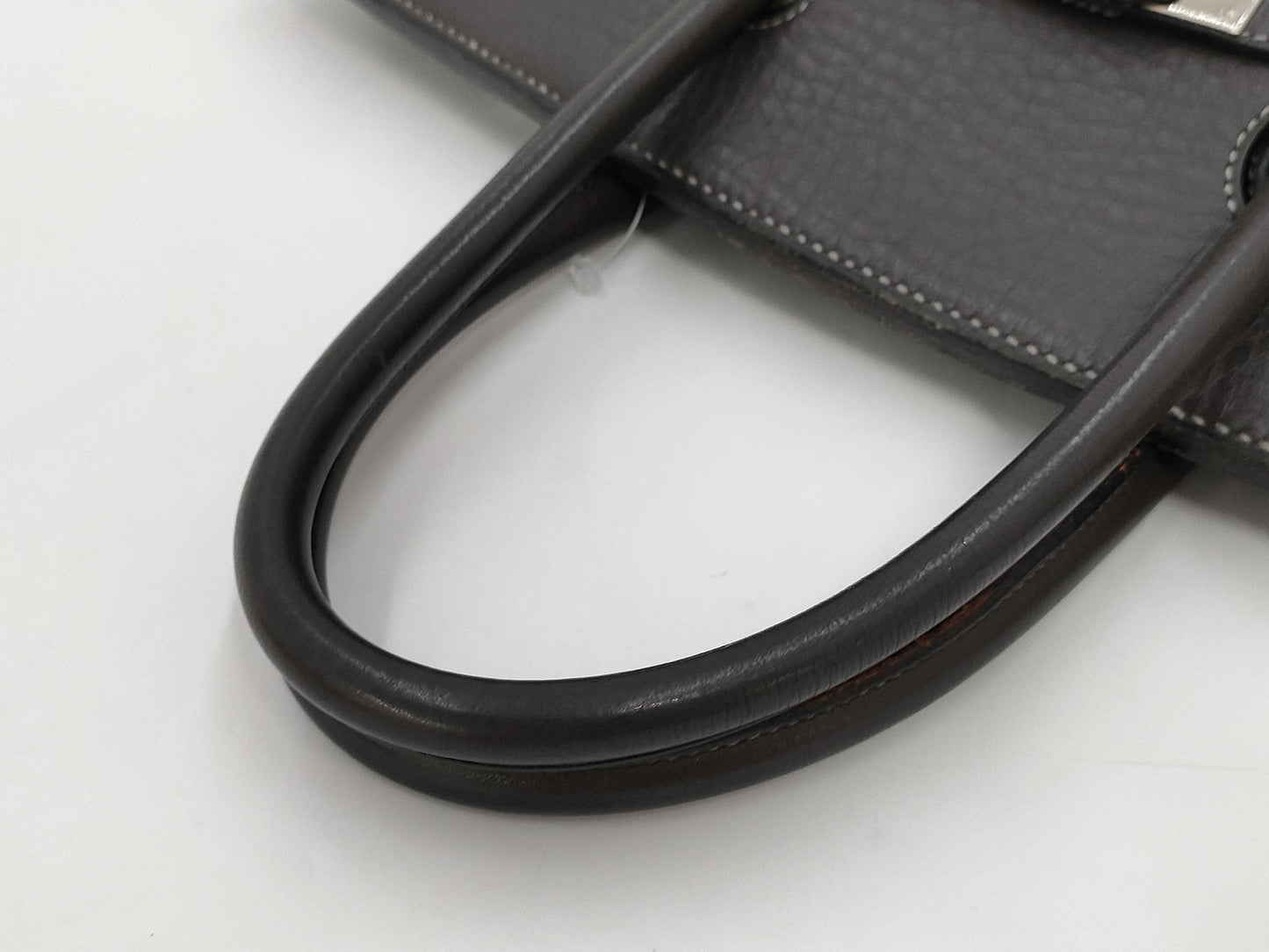 HERMES Birkin 35 □E Black/Gray Handbag