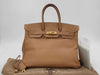 HERMES Birkin 35 □C Brown Handbag