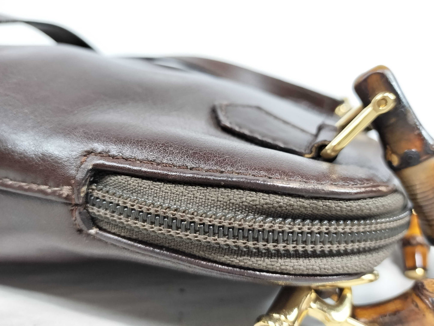 GUCCI Bamboo 2-way shoulder bag/handbag in brown