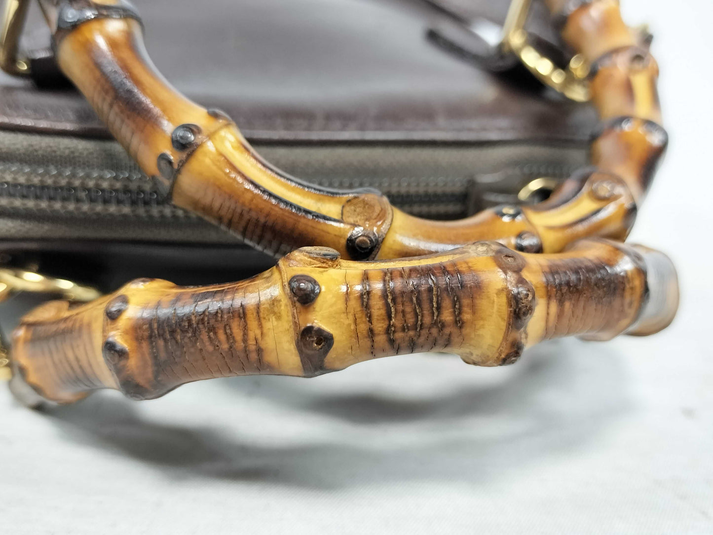 GUCCI Bamboo 2-way shoulder bag/handbag in brown