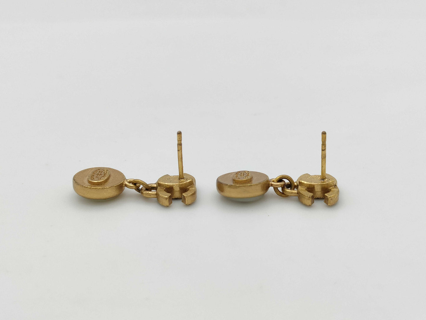 CHANEL 02A Coco Mark Button Swing Earrings