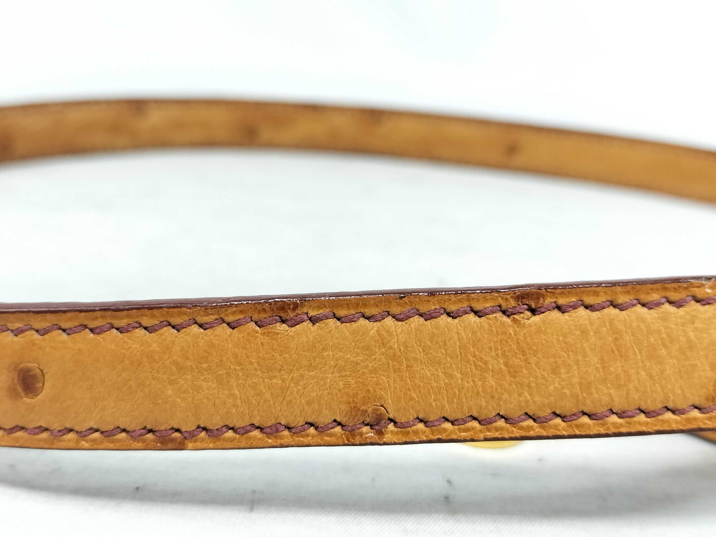 HERMES Kelly Shoulder Strap with G Clasp and Ostrich Leather Strap