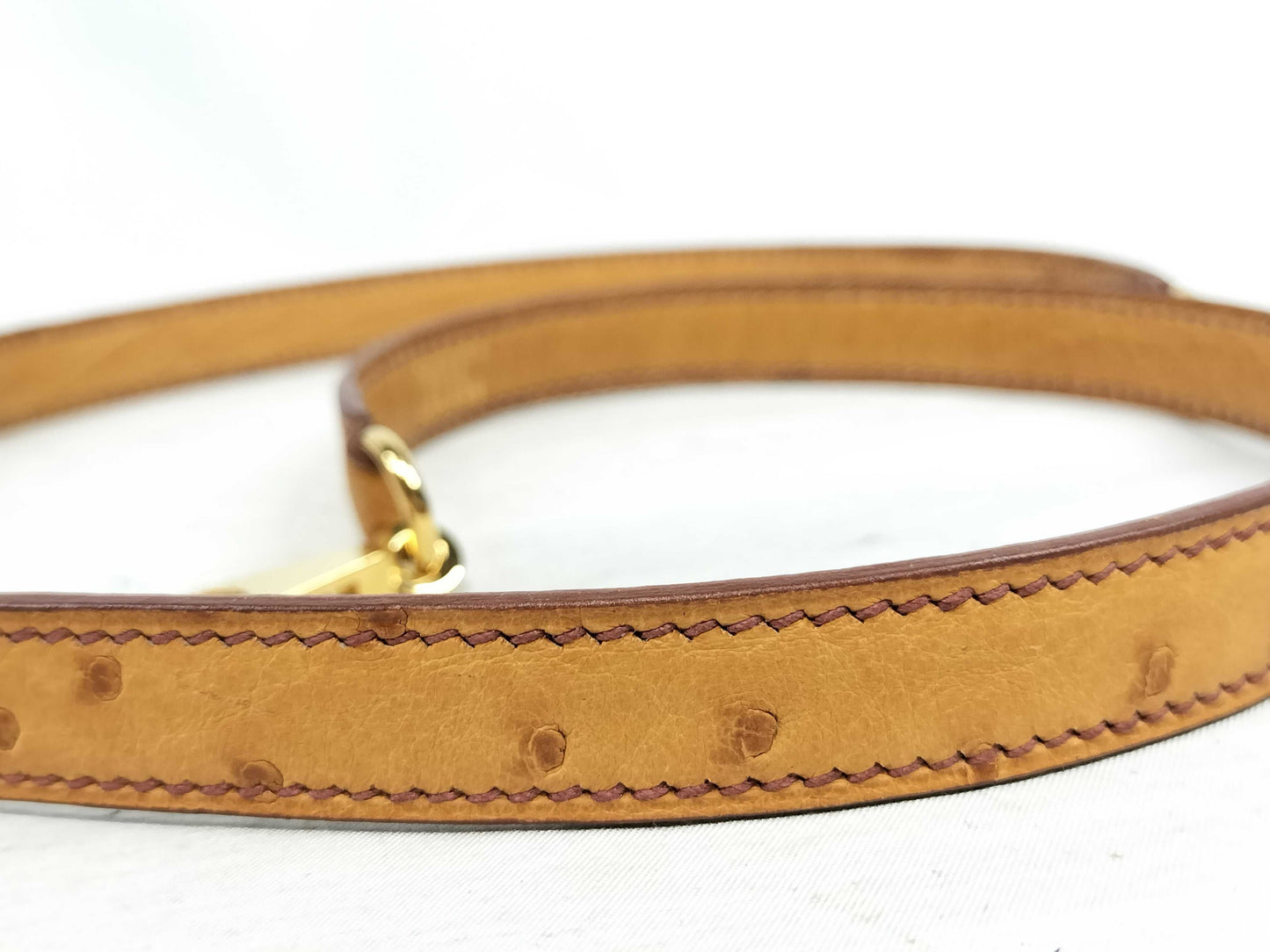 HERMES Kelly Shoulder Strap with G Clasp and Ostrich Leather Strap