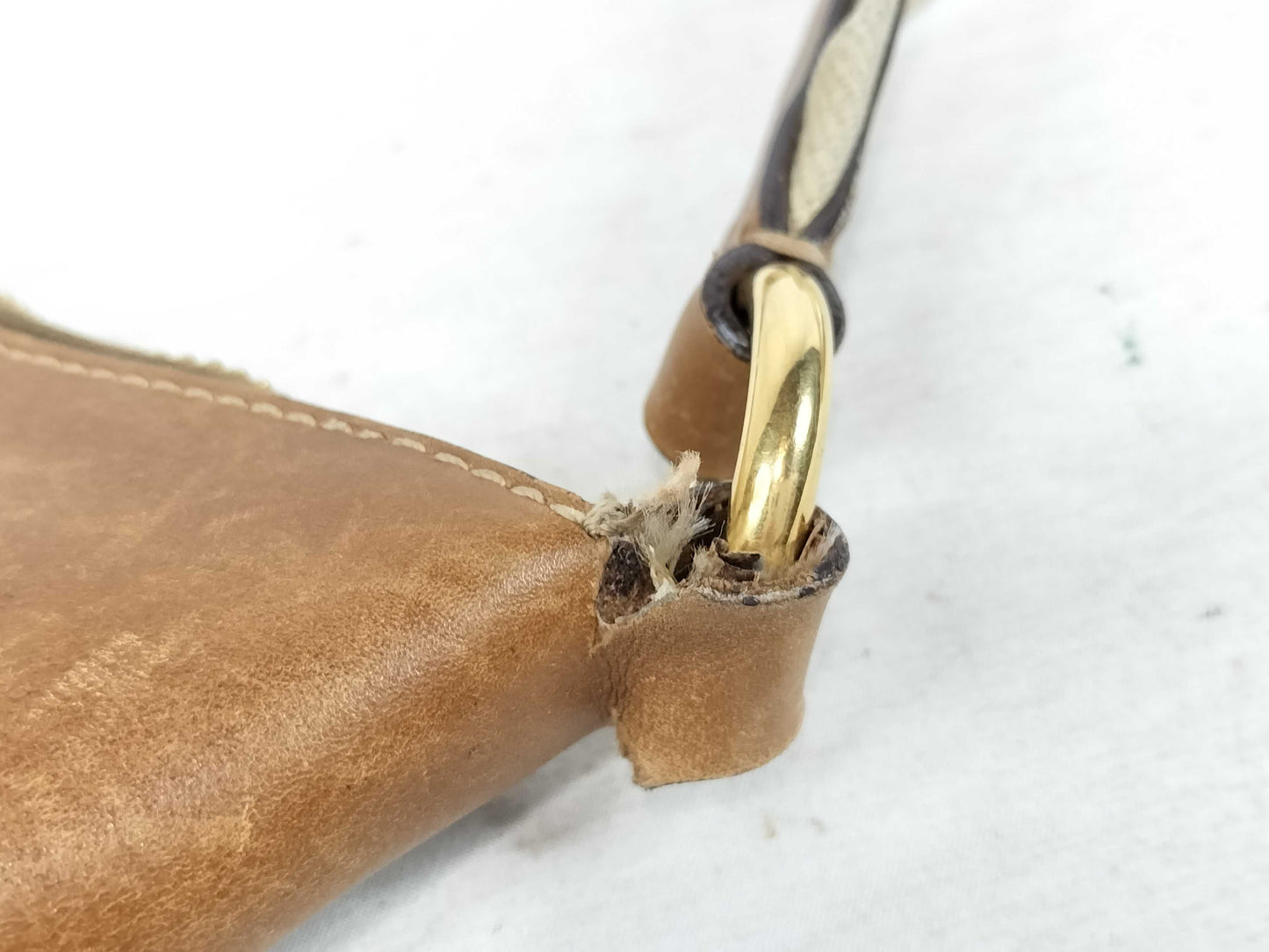 PRADA nylon and leather shoulder bag with white tag