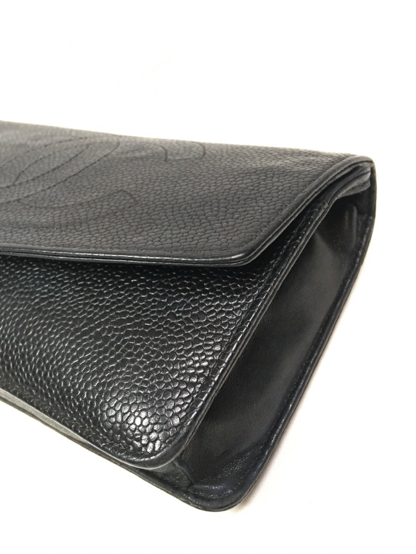 CHANEL Caviar Skin Long Wallet Pouch Wallet