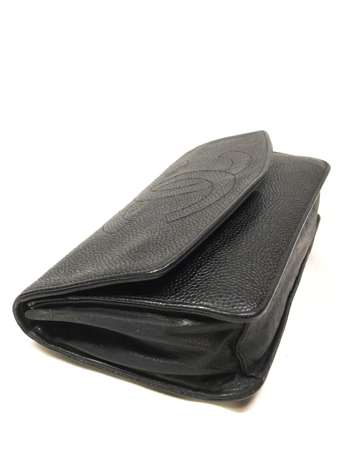 CHANEL Caviar Skin Long Wallet Pouch Wallet