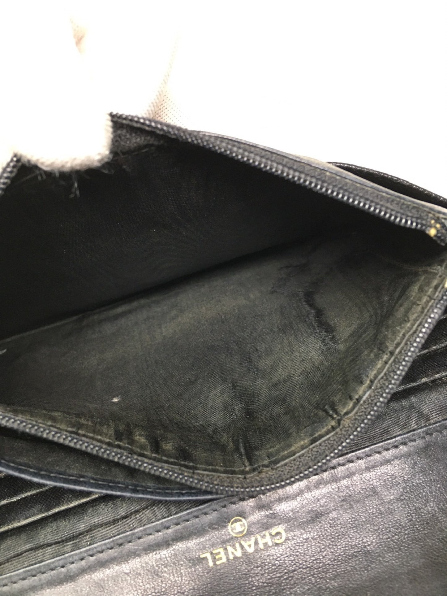 CHANEL Caviar Skin Long Wallet Pouch Wallet