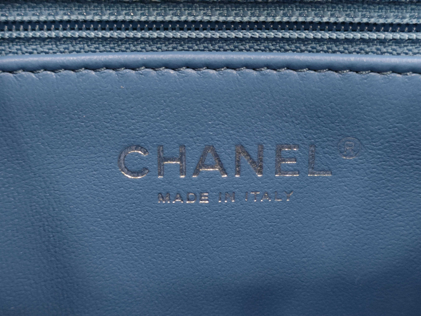CHANEL Camellia Denim Chain Shoulder Bag with Serial Number Plate