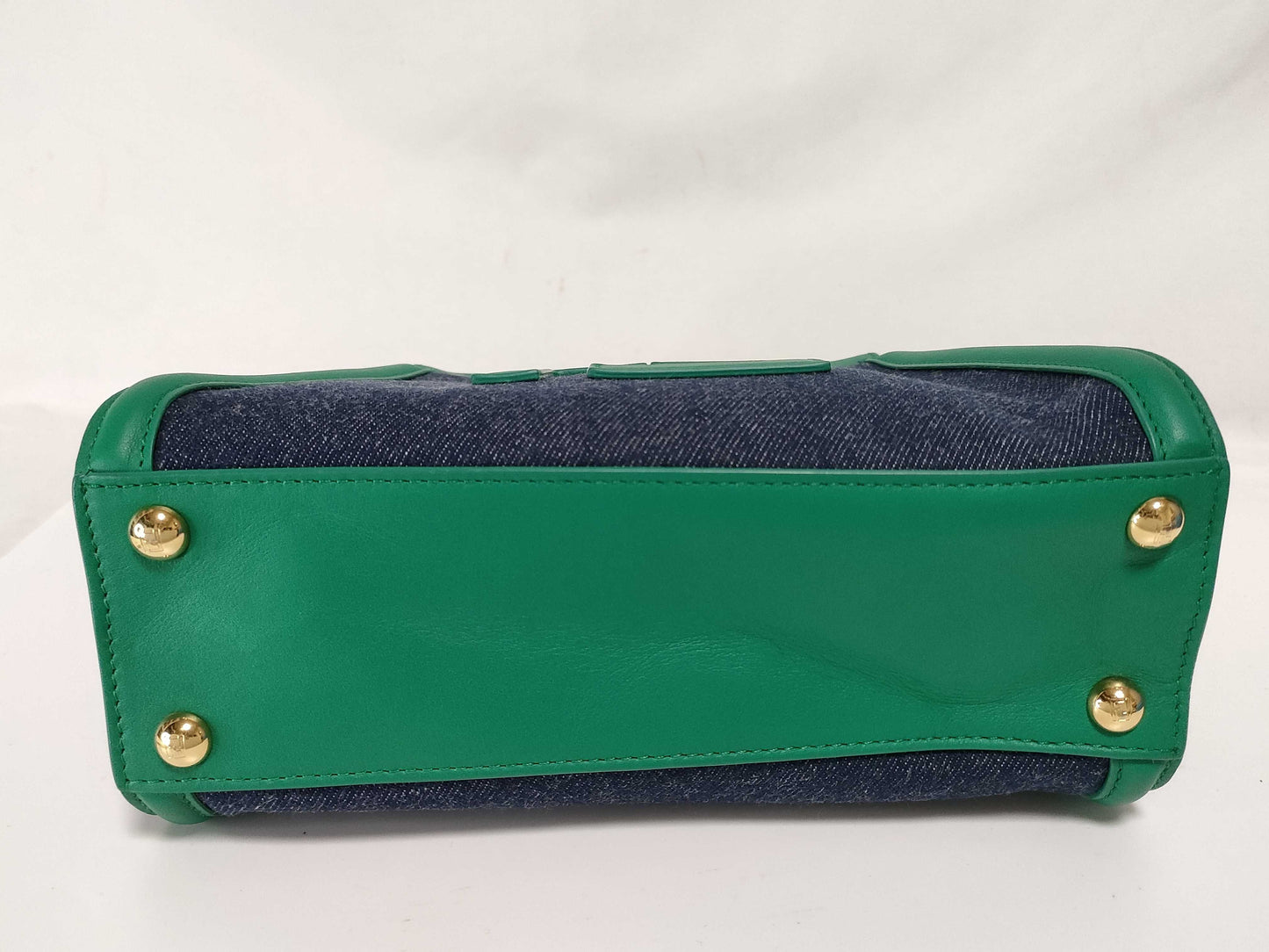 FENDI Peekaboo denim handbag/shoulder bag with large logo and gold hardware, 8BN316