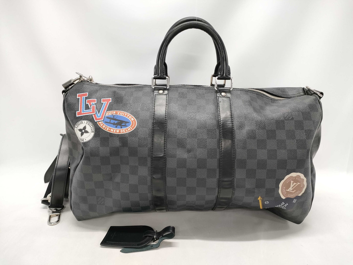 LOUIS VUITTON Louis Vuitton Damier Graphite Keepall Bandouliere 45 N41057 Boston Bag