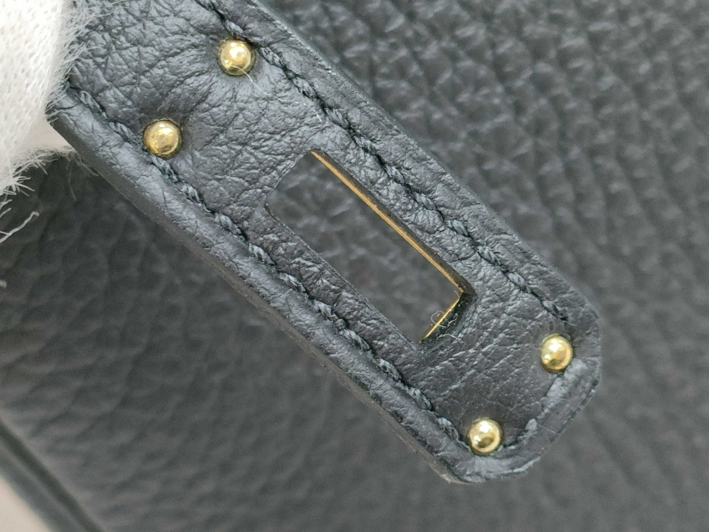 HERMES Birkin 25 Black Togo Gold Hardware K Stamp Handbag