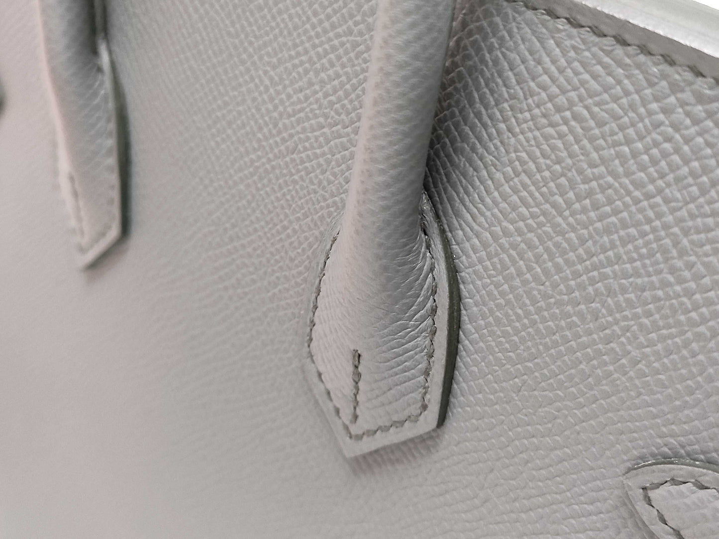 HERMES Birkin 25 Sellier Vert Amande Epsom Silver Hardware K Stamp Handbag