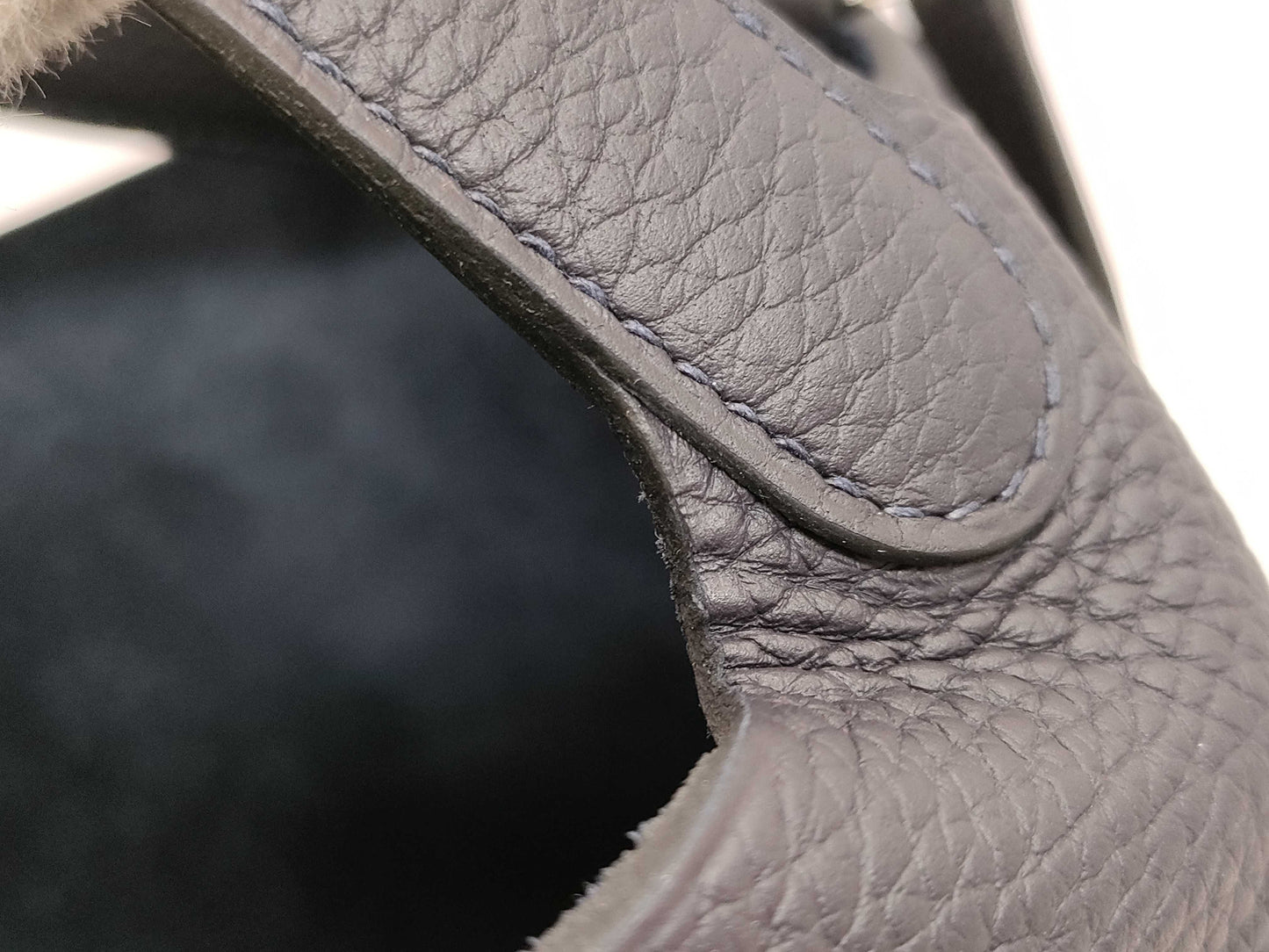 HERMES Picotin Lock 18 Bleu Nuit Taurillon Clemence Leather Handbag with Silver Hardware and U Stamp
