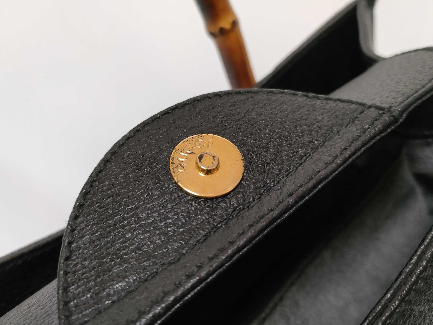 GUCCI Bamboo Diana Tote Bag in Black Leather