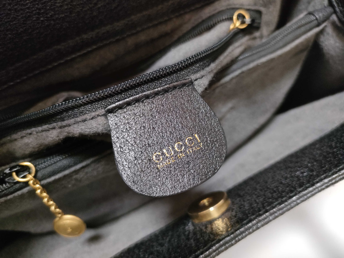 GUCCI Bamboo Diana Tote Bag in Black Leather