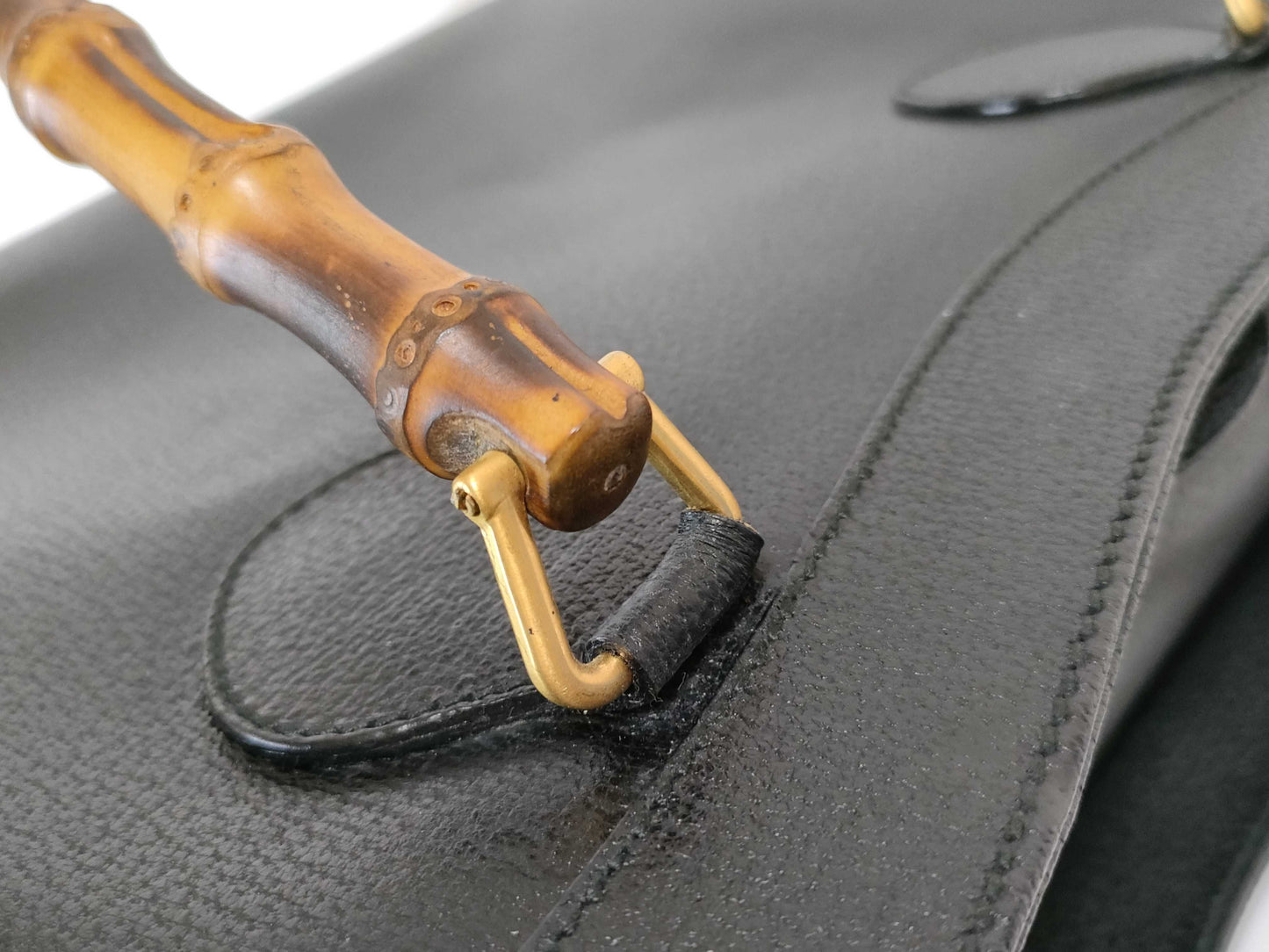 GUCCI Bamboo Diana Tote Bag in Black Leather