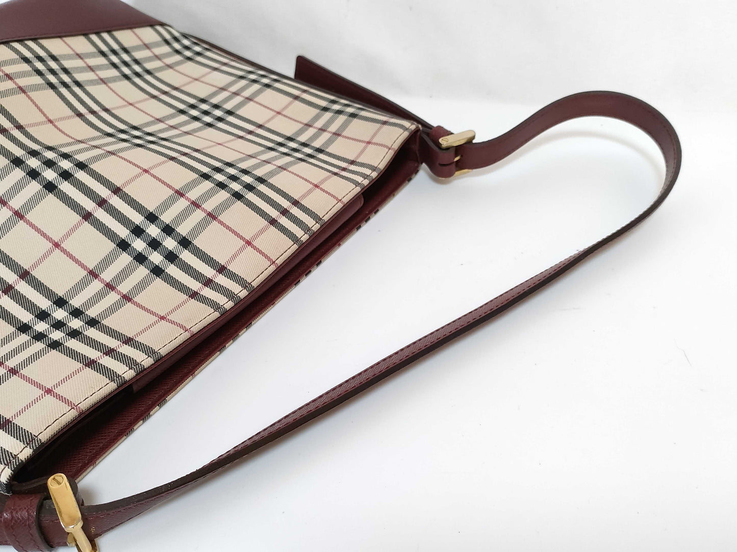 BURBERRY Nova Check Leather Shoulder Bag