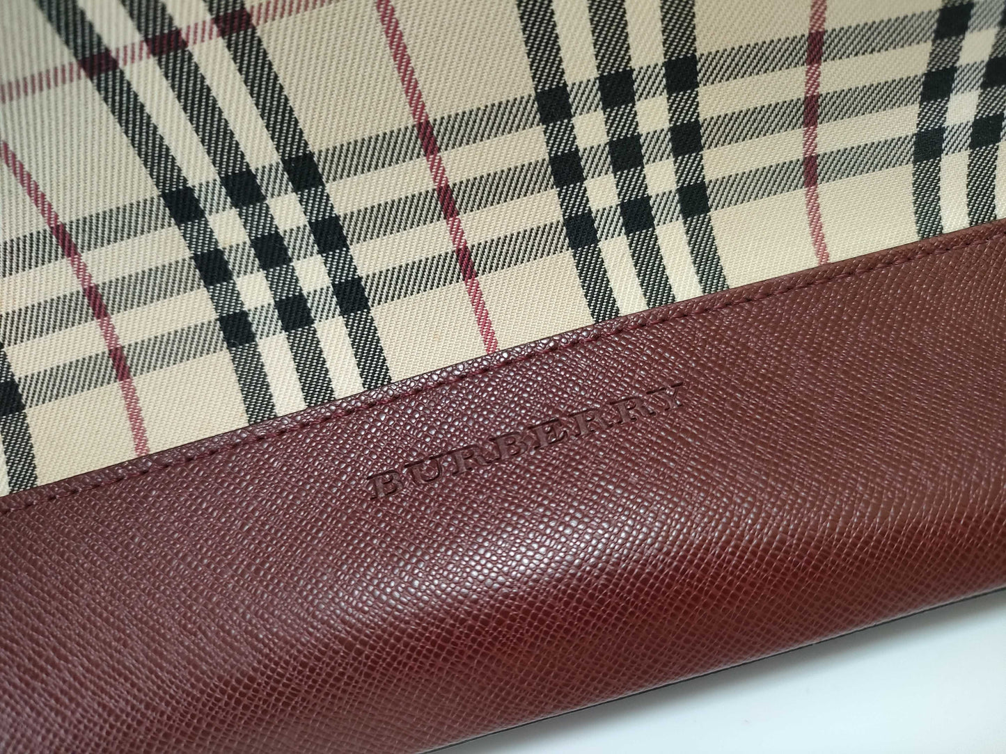 BURBERRY Nova Check Leather Shoulder Bag