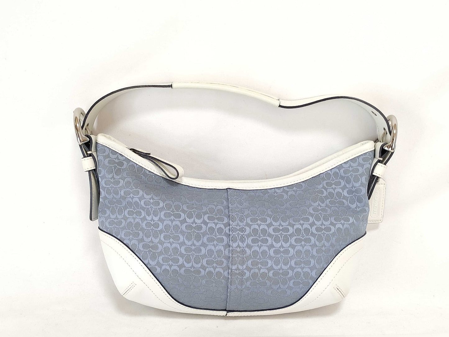 COACH Mini Signature Coach Signature Canvas One-Shoulder Shoulder Bag in White