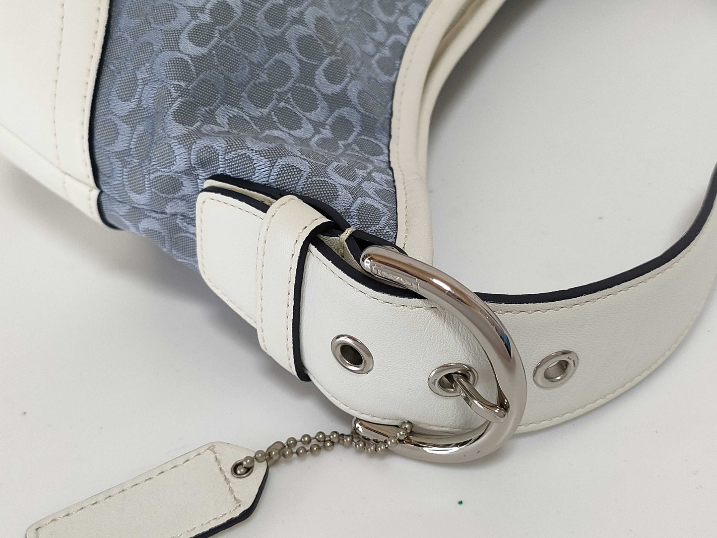 COACH Mini Signature Coach Signature Canvas One-Shoulder Shoulder Bag in White