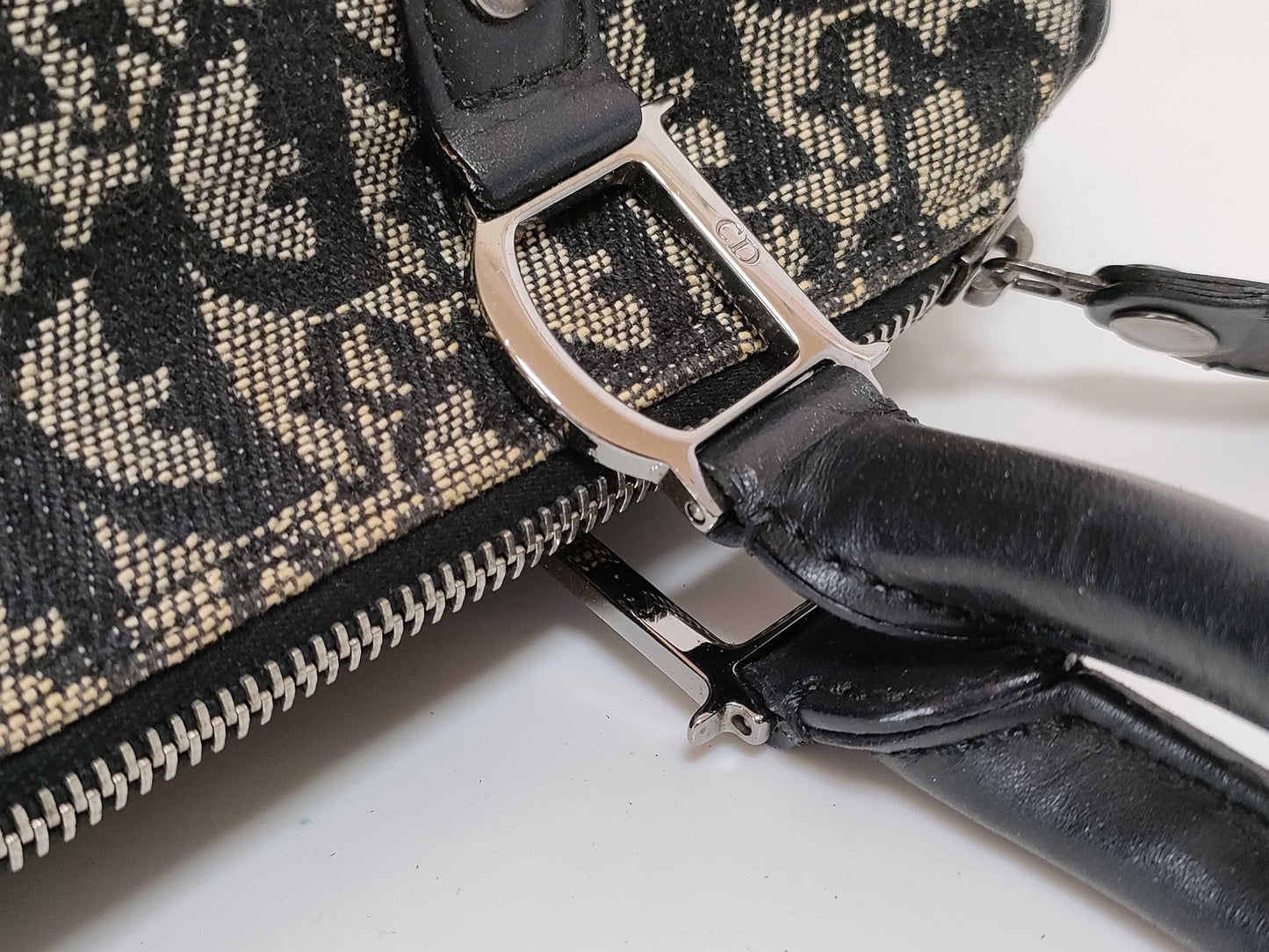 Dior Trotter Mini Boston Handbag with D-shaped hardware, Navy