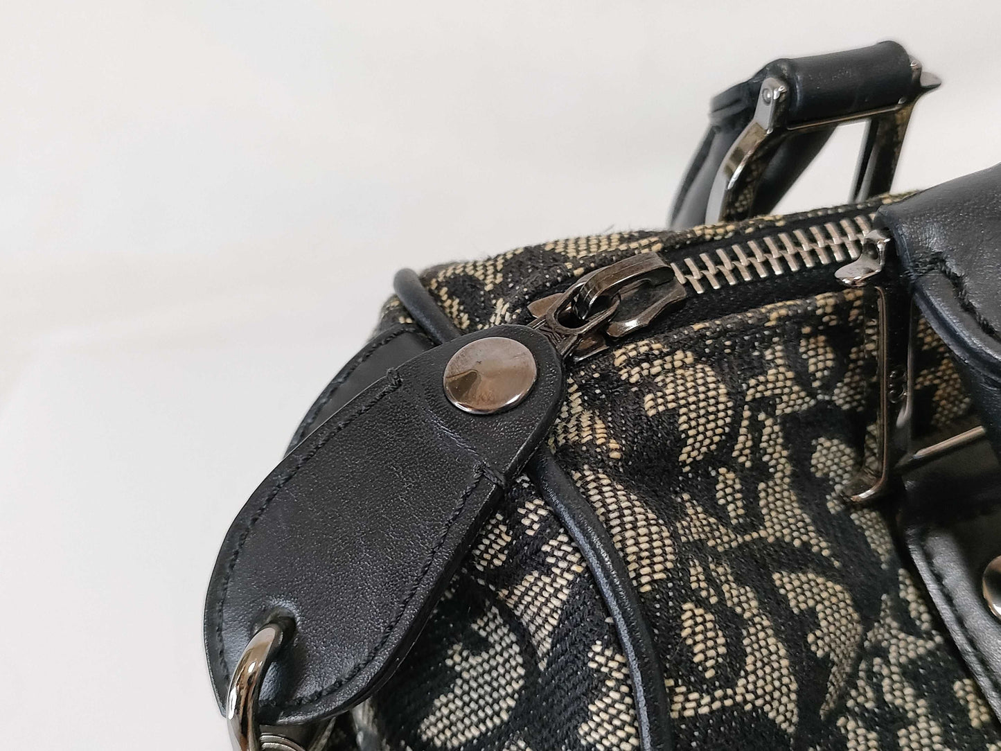 Dior Trotter Mini Boston Handbag with D-shaped hardware, Navy