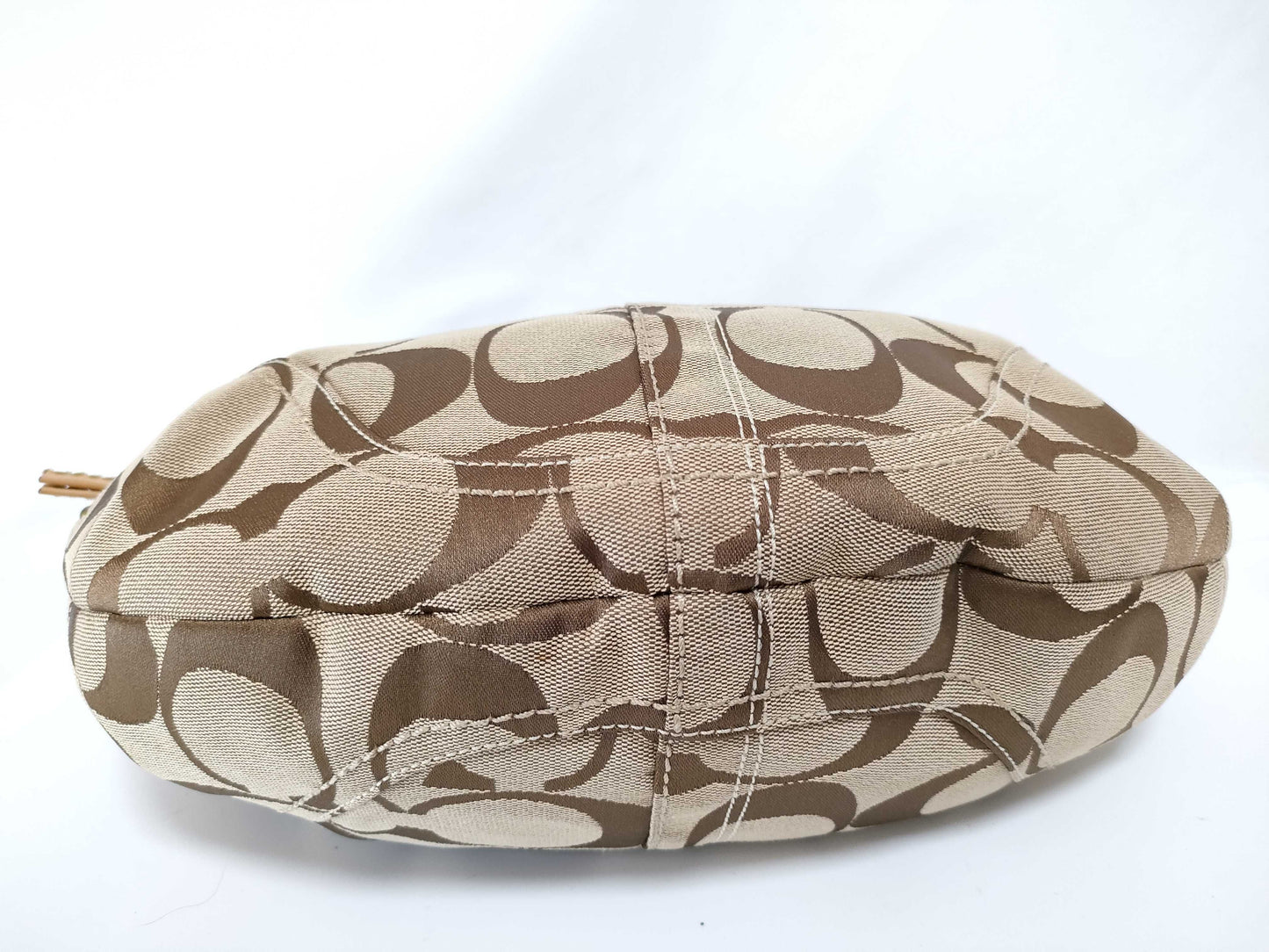 COACH Signature Canvas Hobo Shoulder Bag with Leather Embellishments, Brown
