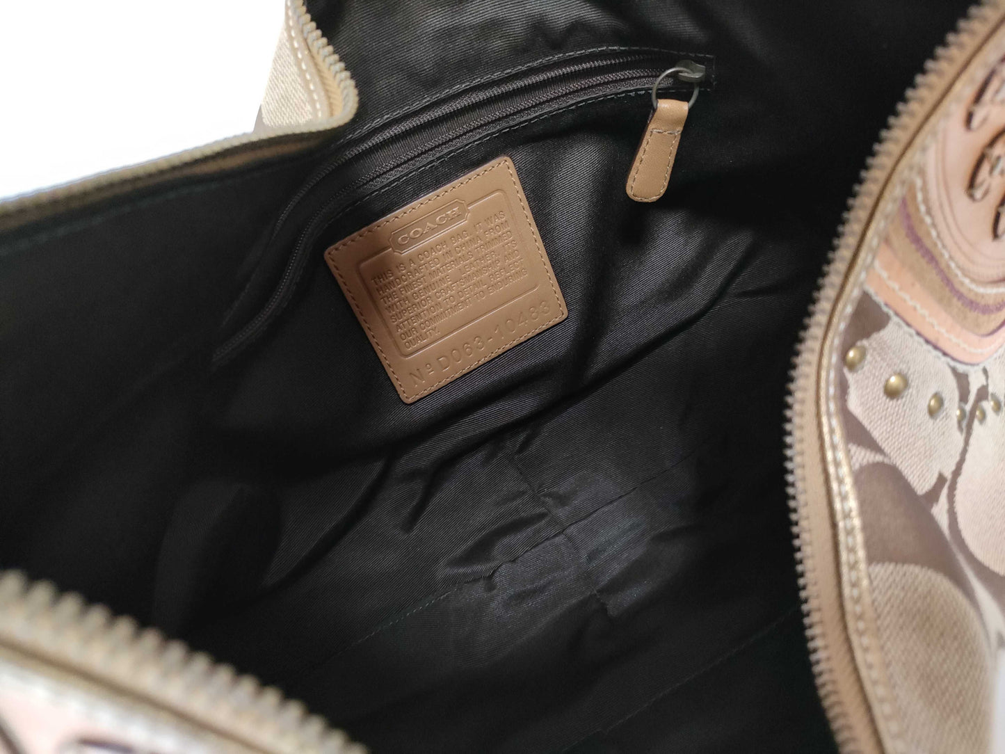 COACH Signature Canvas Hobo Shoulder Bag with Leather Embellishments, Brown