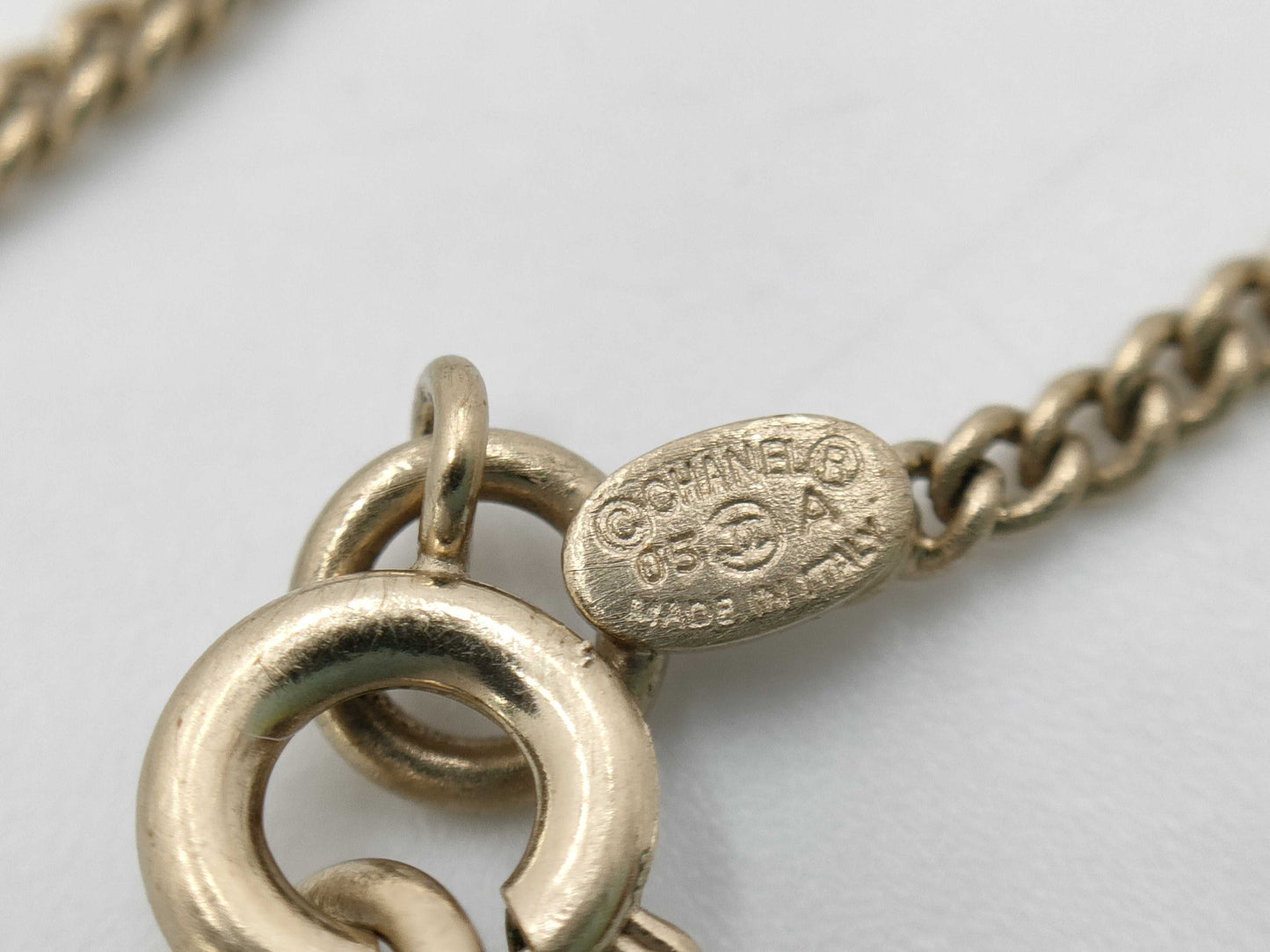 CHANEL Coco Mark Rhinestone Matelasse 05A Necklace