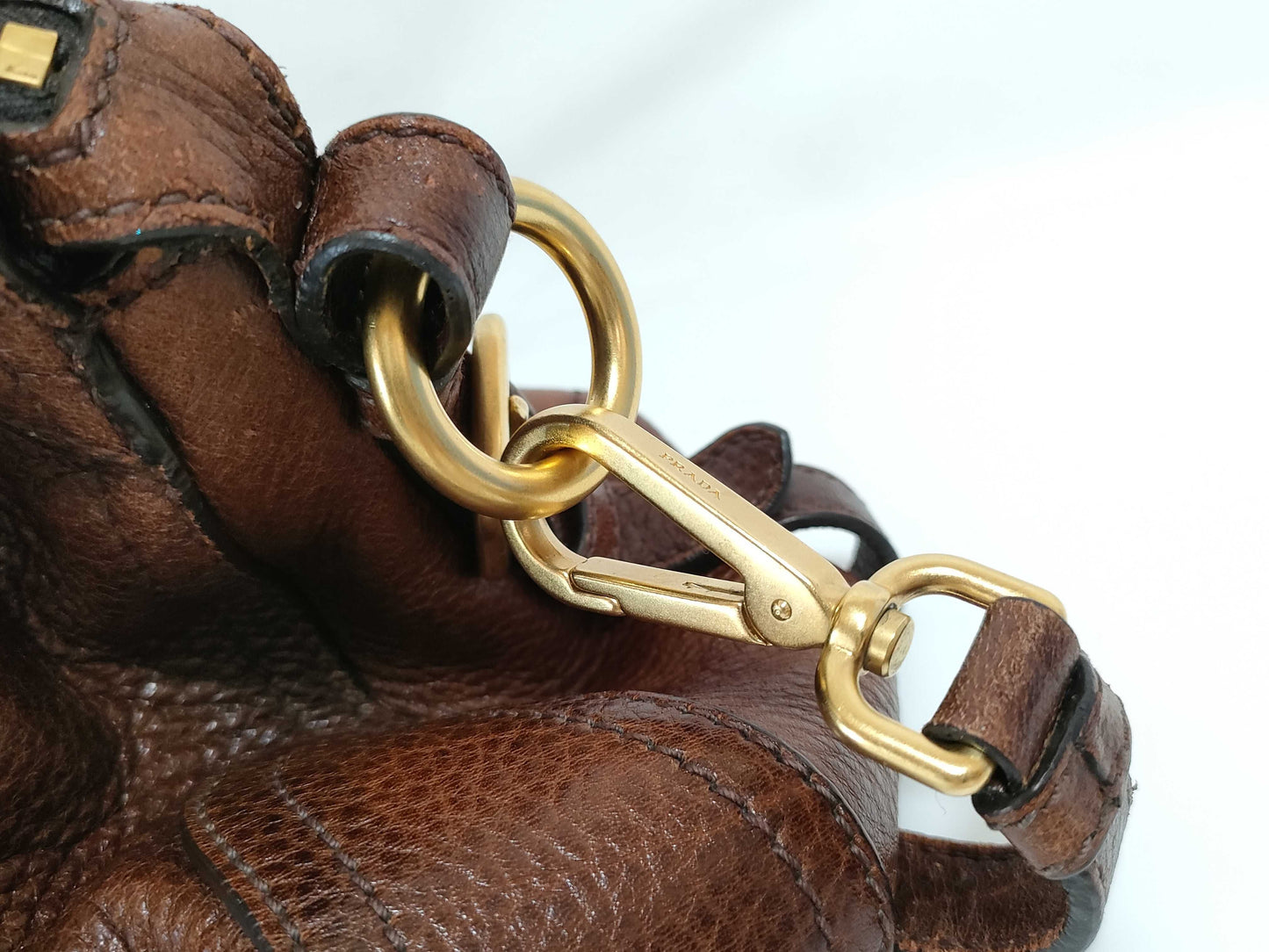 PRADA Prada Leather Handbag 2-Way Shoulder Strap Handbag