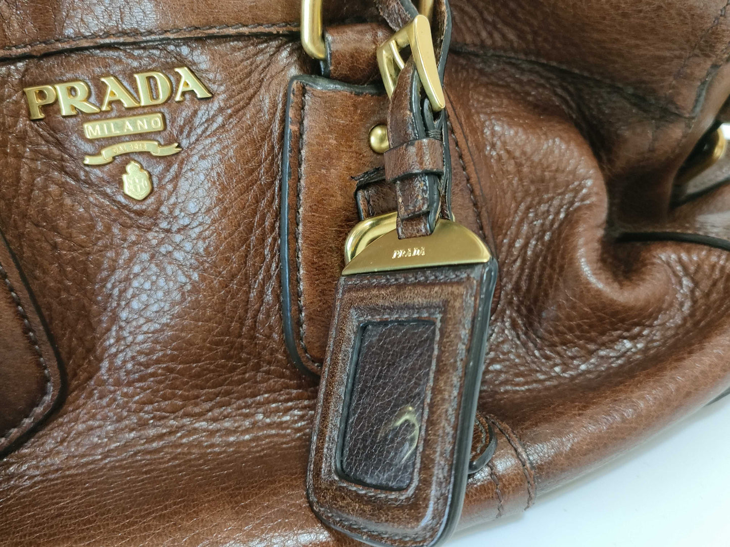 PRADA Prada Leather Handbag 2-Way Shoulder Strap Handbag
