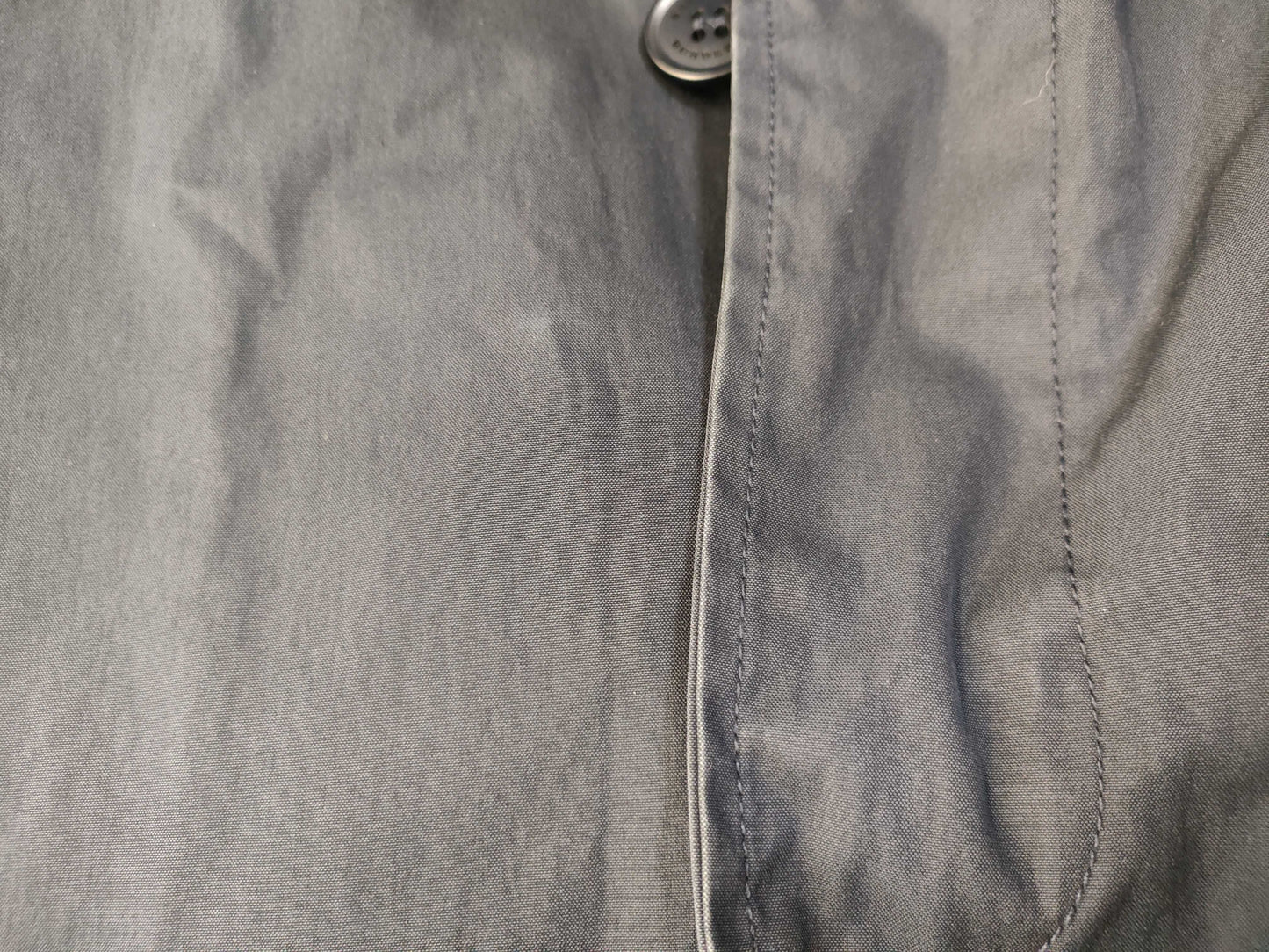 BURBERRY Hooded Coat with Checked Liner, Navy Jacket