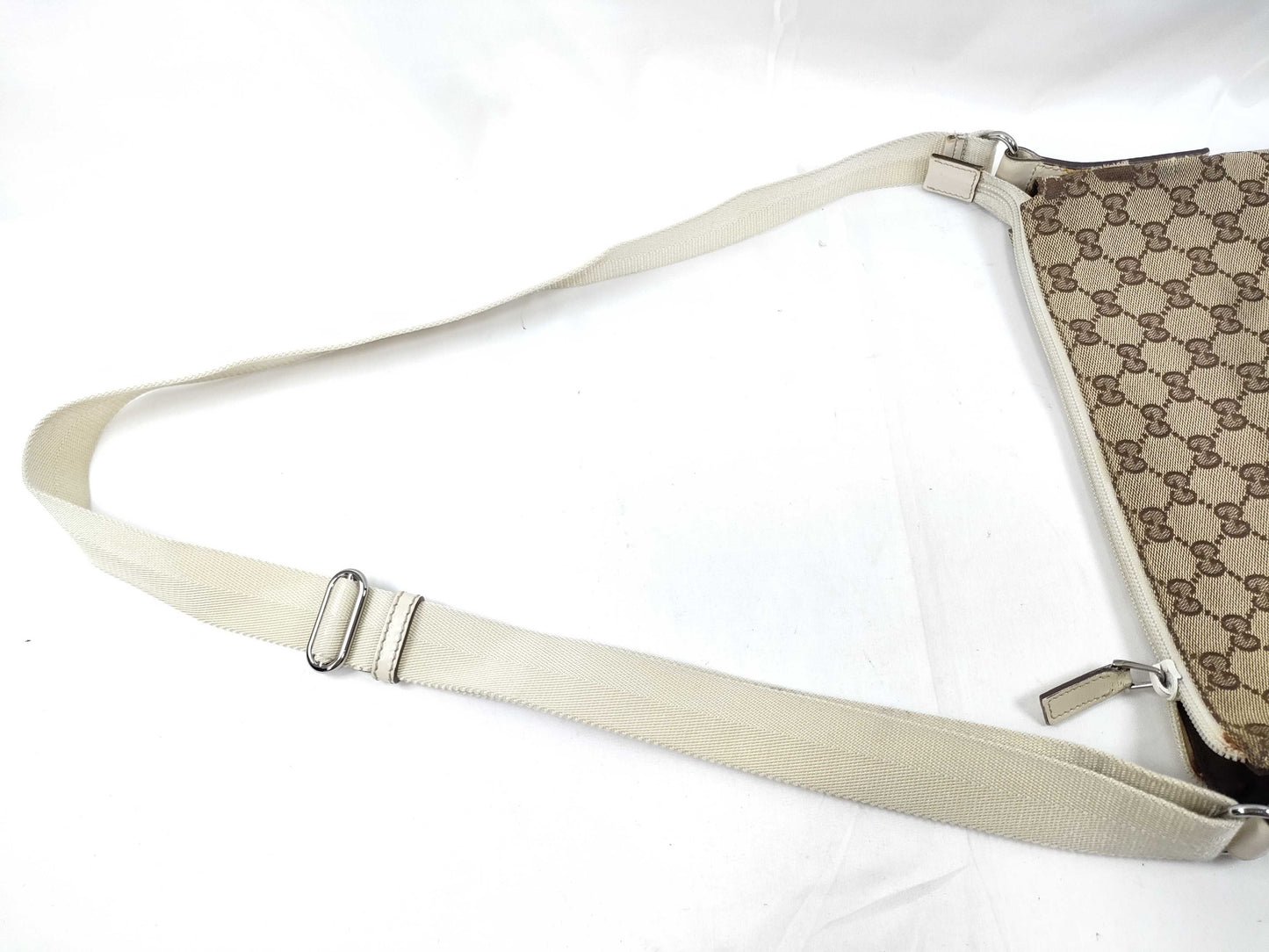 GUCCI GG Canvas Leather Shoulder Bag