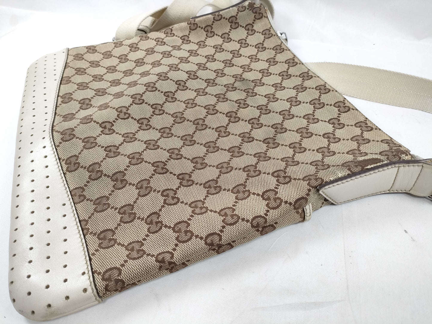 GUCCI GG Canvas Leather Shoulder Bag