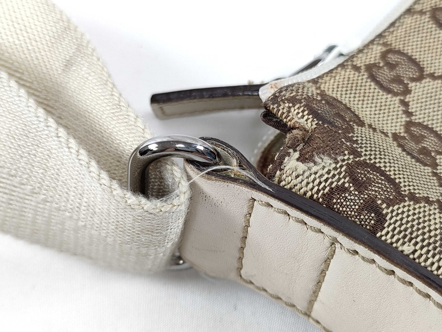 GUCCI GG Canvas Leather Shoulder Bag