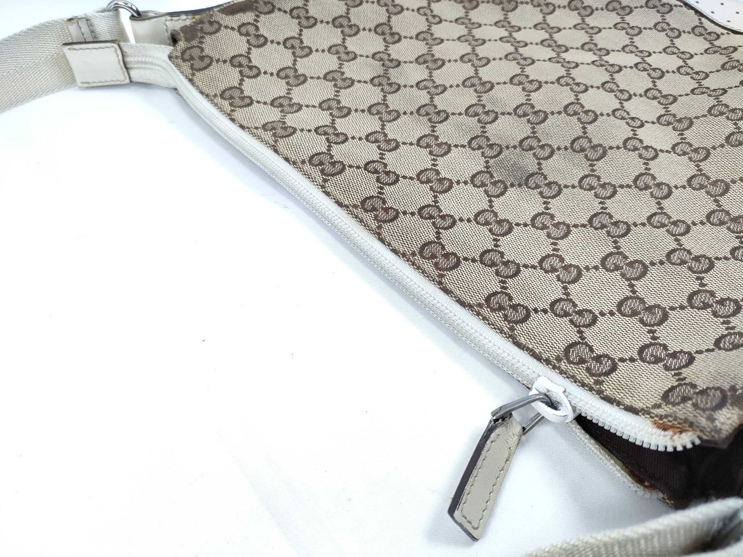 GUCCI GG Canvas Leather Shoulder Bag