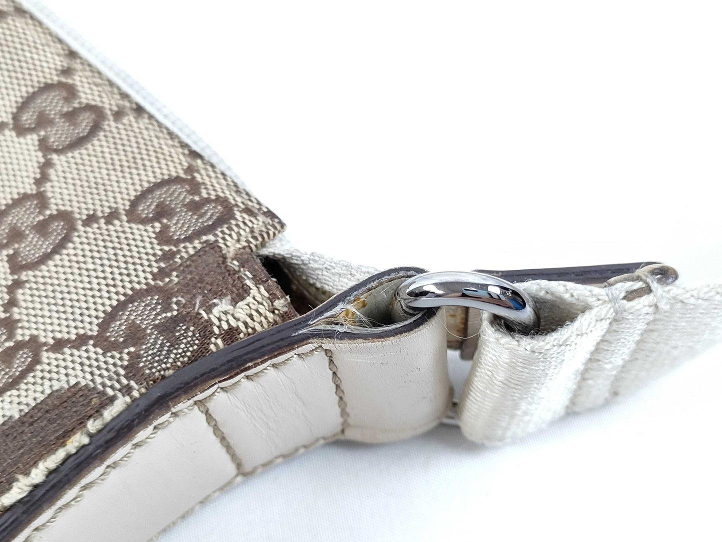 GUCCI GG Canvas Leather Shoulder Bag