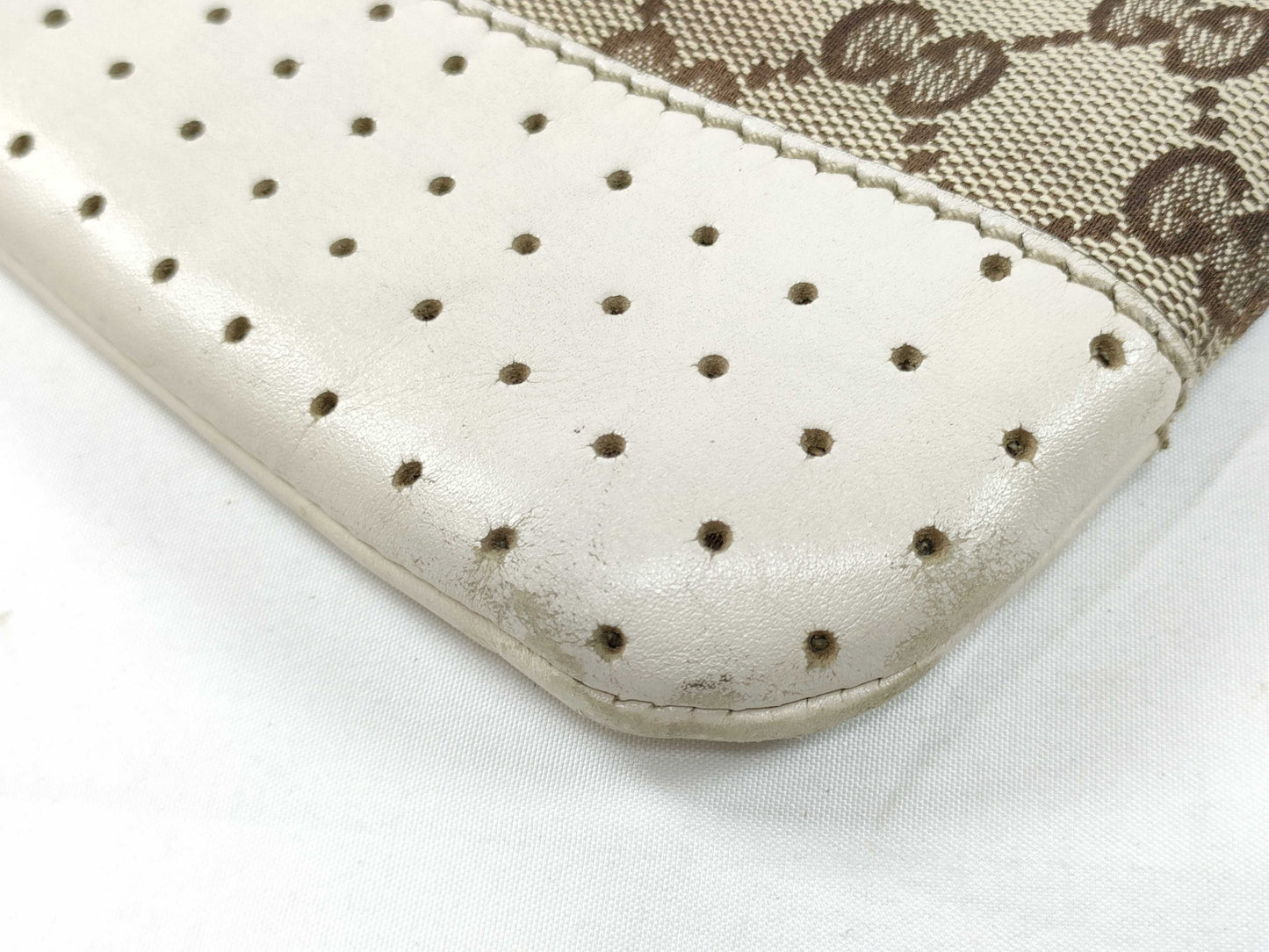 GUCCI GG Canvas Leather Shoulder Bag