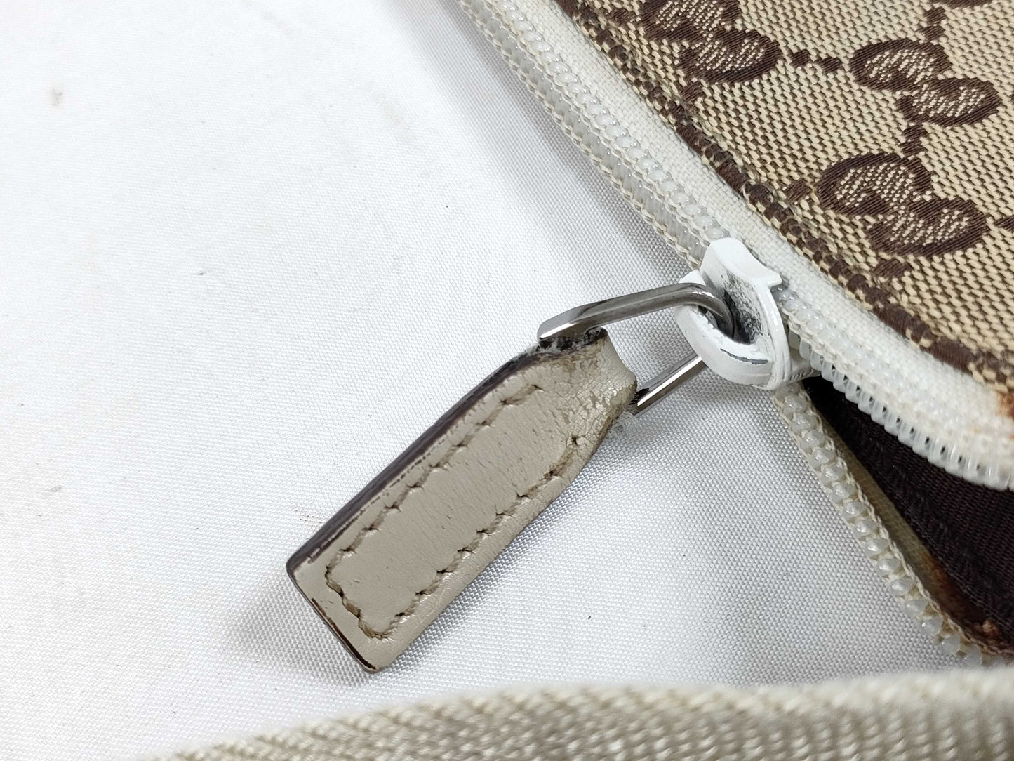 GUCCI GG Canvas Leather Shoulder Bag