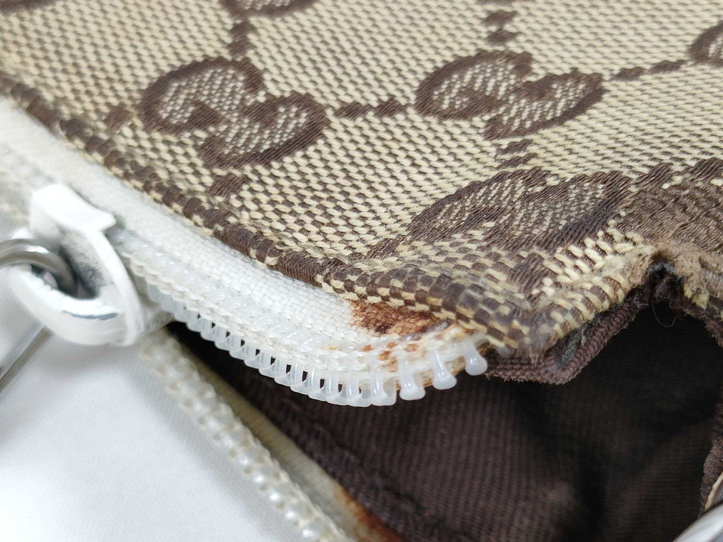 GUCCI GG Canvas Leather Shoulder Bag