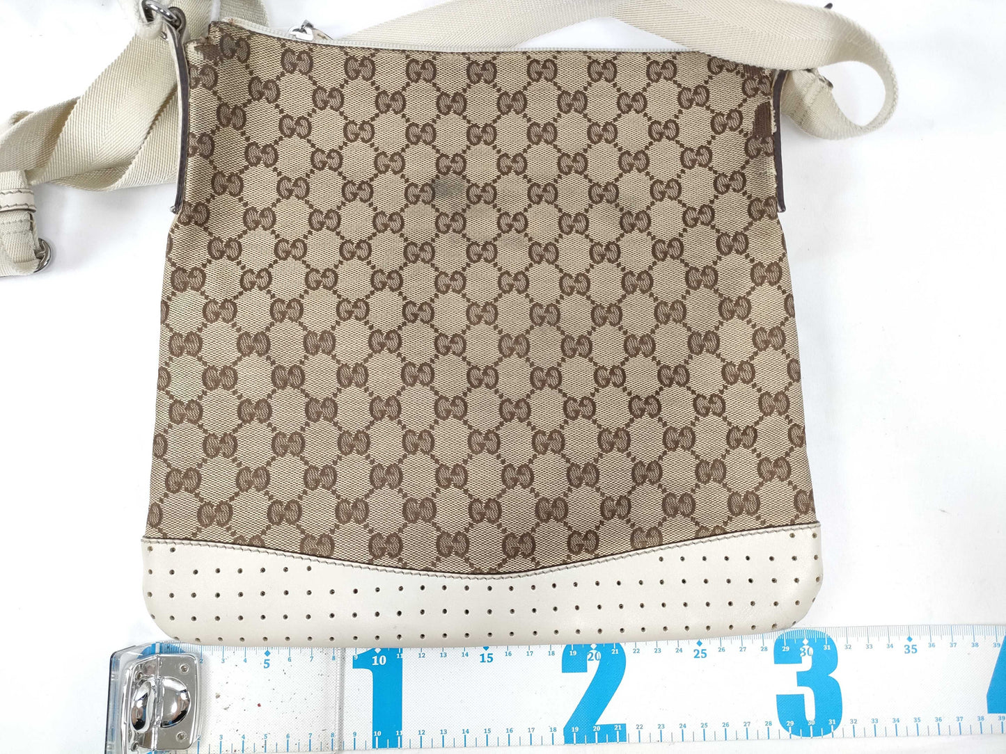 GUCCI GG Canvas Leather Shoulder Bag