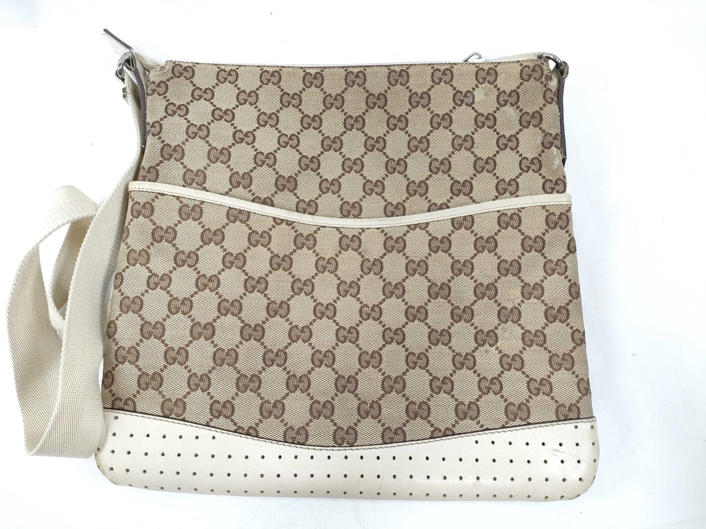 GUCCI GG Canvas Leather Shoulder Bag