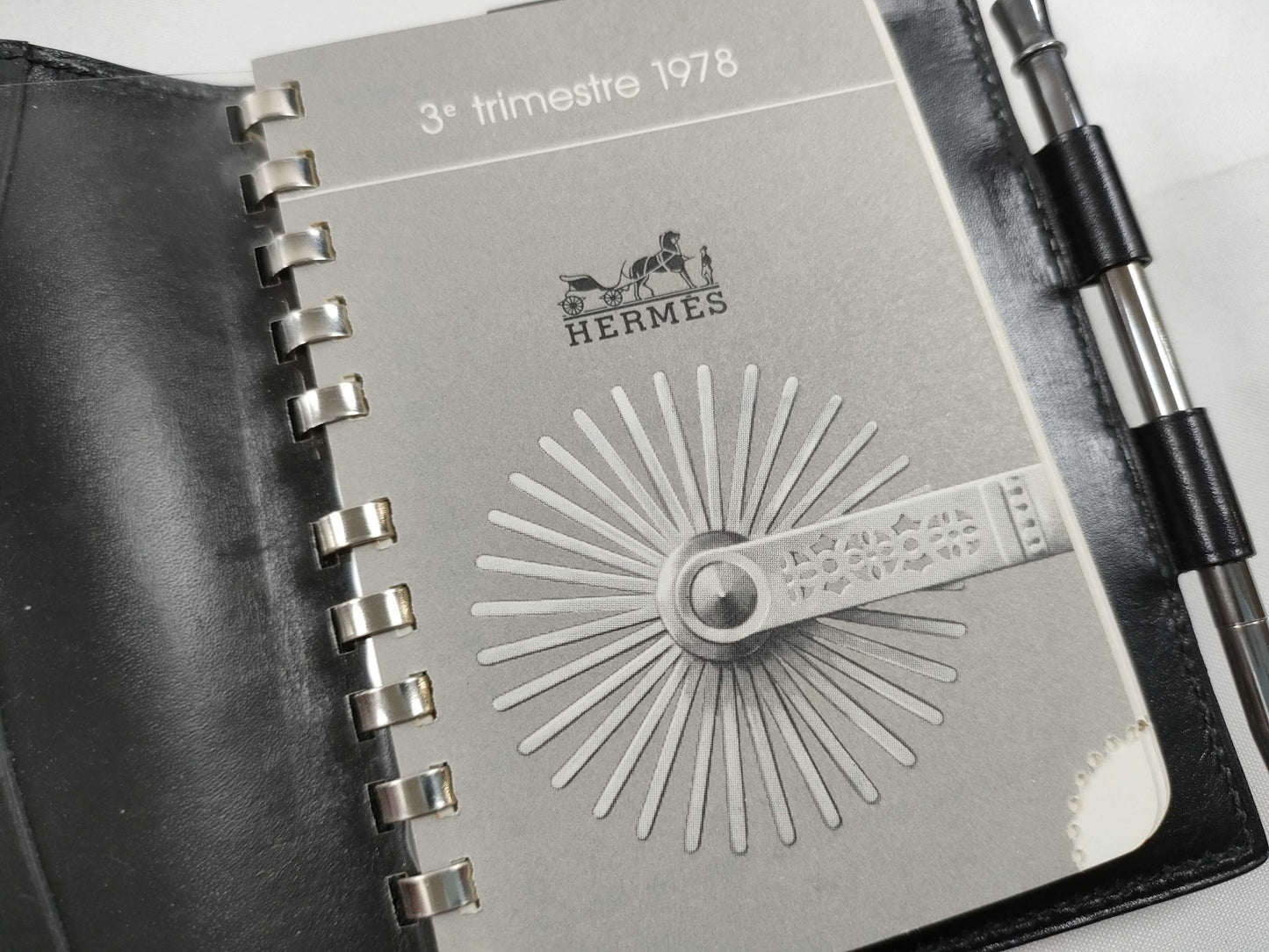 HERMES engraved ◯ H Hermes notebook notebook cover