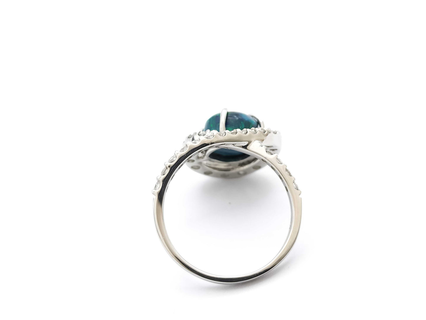 Black Opal 2.70ct D1.08ct PT950 6.3g Ring