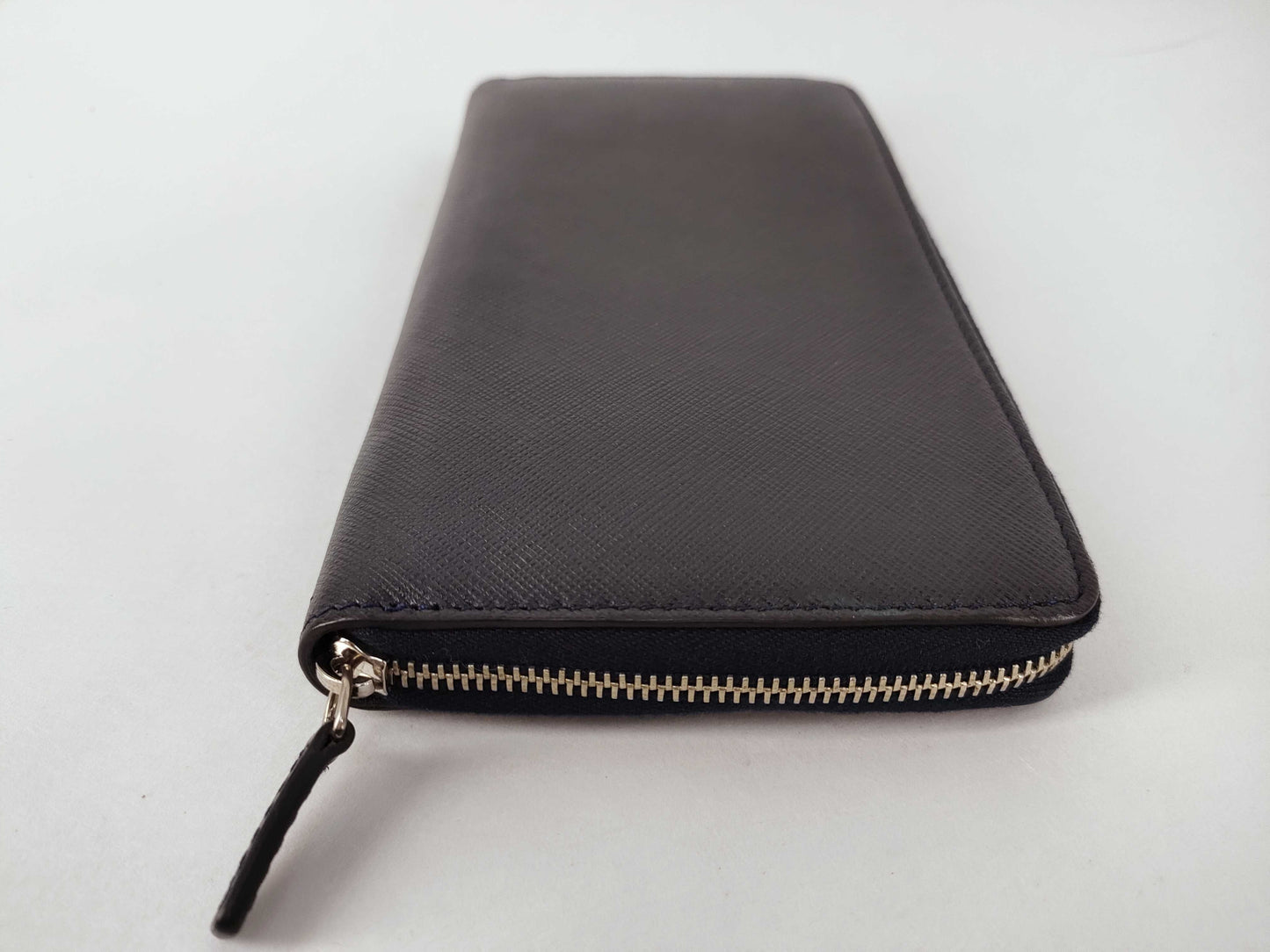 CELINE Round Zip Long Wallet Leather Navy