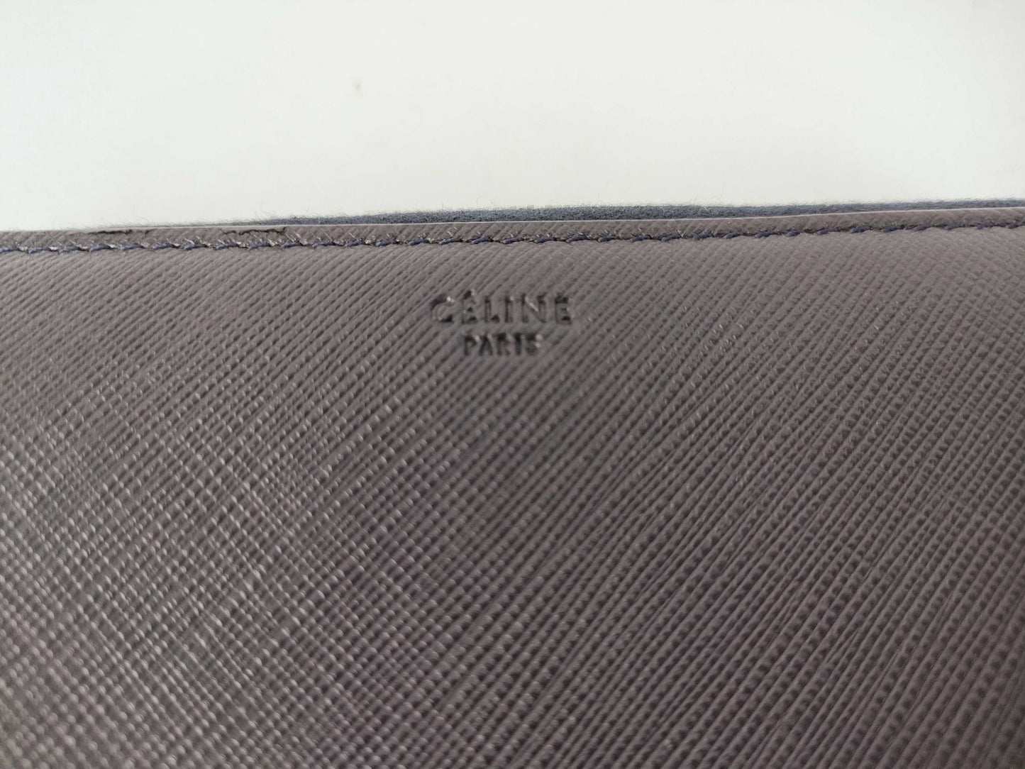 CELINE Round Zip Long Wallet Leather Navy
