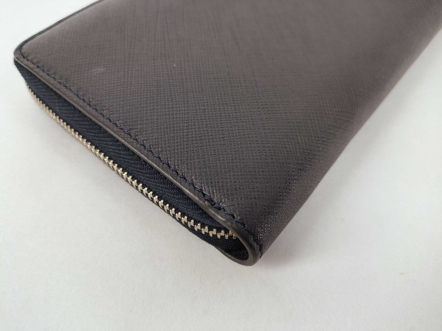 CELINE Round Zip Long Wallet Leather Navy