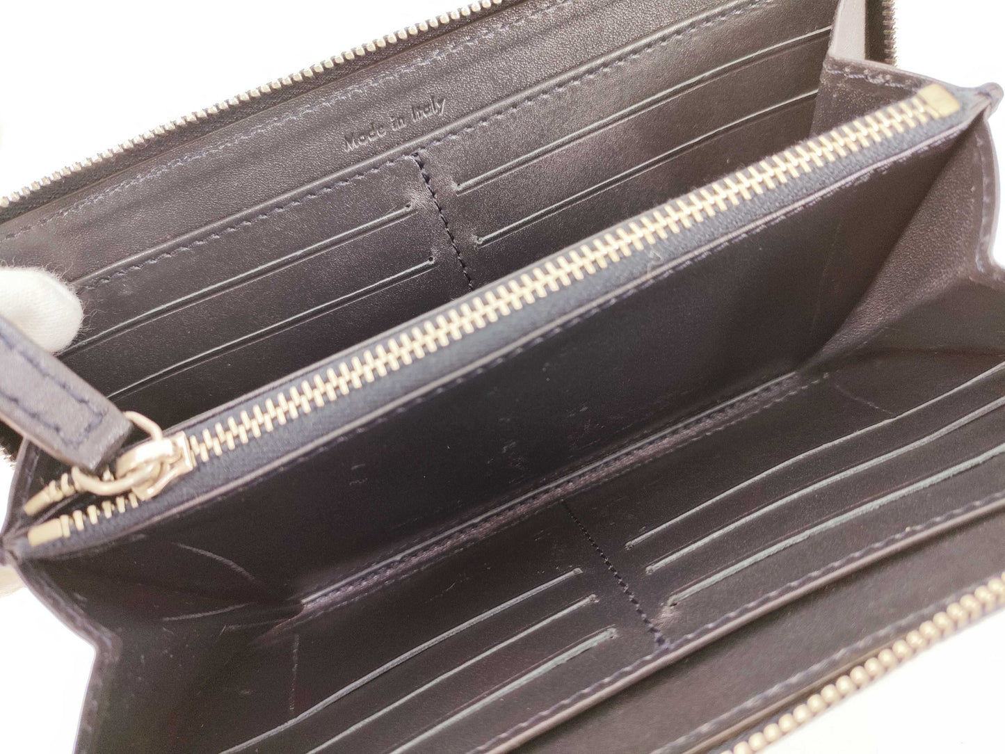CELINE Round Zip Long Wallet Leather Navy