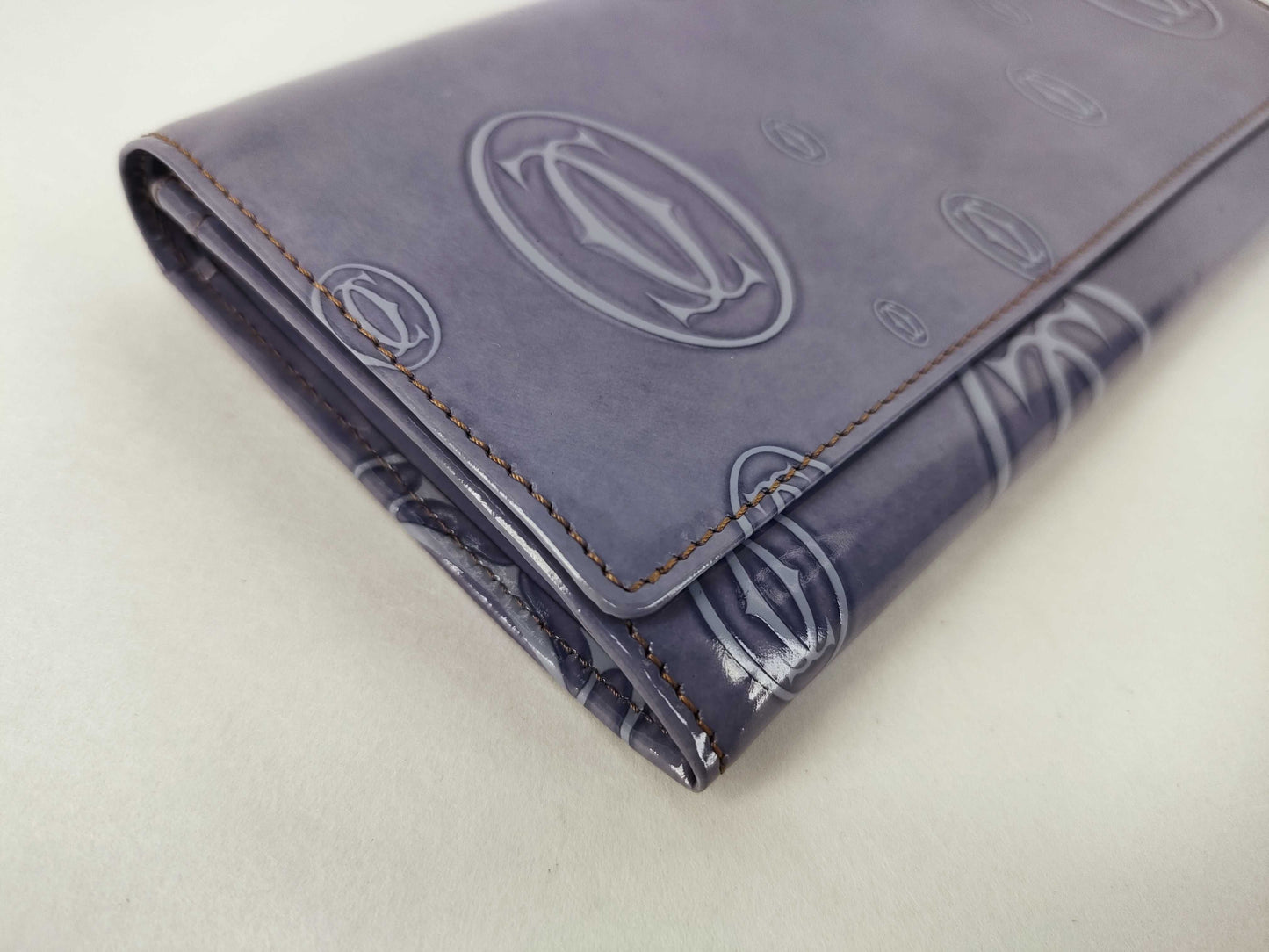 Cartier Happy Birthday Bi-fold Long Wallet, Enamel, Purple
