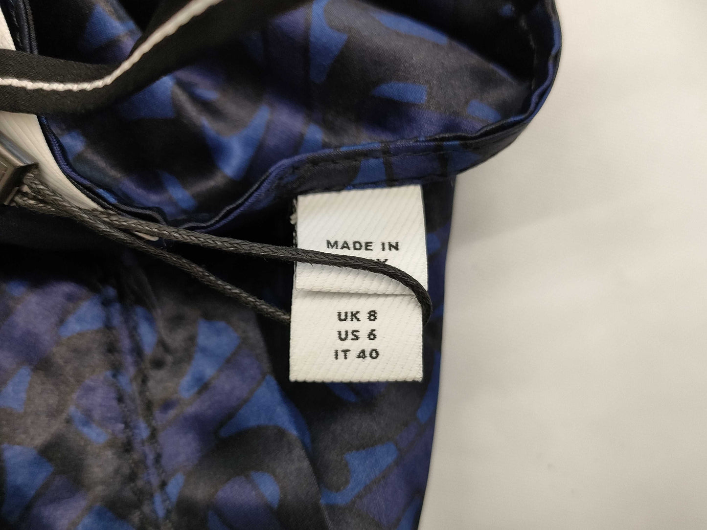 BURBERRY TB Monogram Silk Dress, Size IT40, 8048884, Blue Navy Dress
